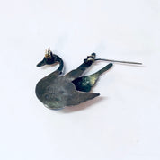 Vintage Pin, Silver Brooch, Vintage Brooch, Vintage jewelry, Bird Jewelry, Swan Pin, Blue Stone, Silver and Blue, Bird Brooch, Duck Pin, 925