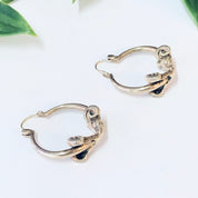 Vintage Earrings, Hoop earrings, Gold Earrings, 14K gold Earrings, Ram Earrings, Ram Jewelry, Ram Head Earrings, Unique Jewelry, Gold Ram