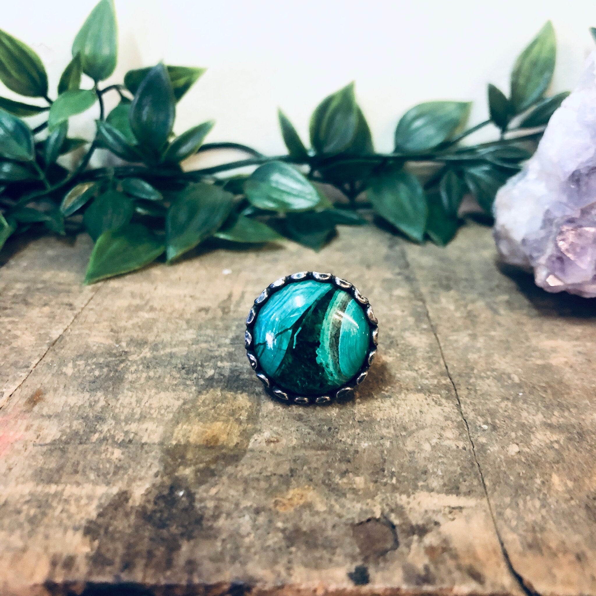 Vintage Ring, Silver Ring, Chrysocolla Ring, Chrysocolla Gemstone, Unique Ring, Statement Jewelry, Blue Stone, Green Stone, Swirl Ring, 925