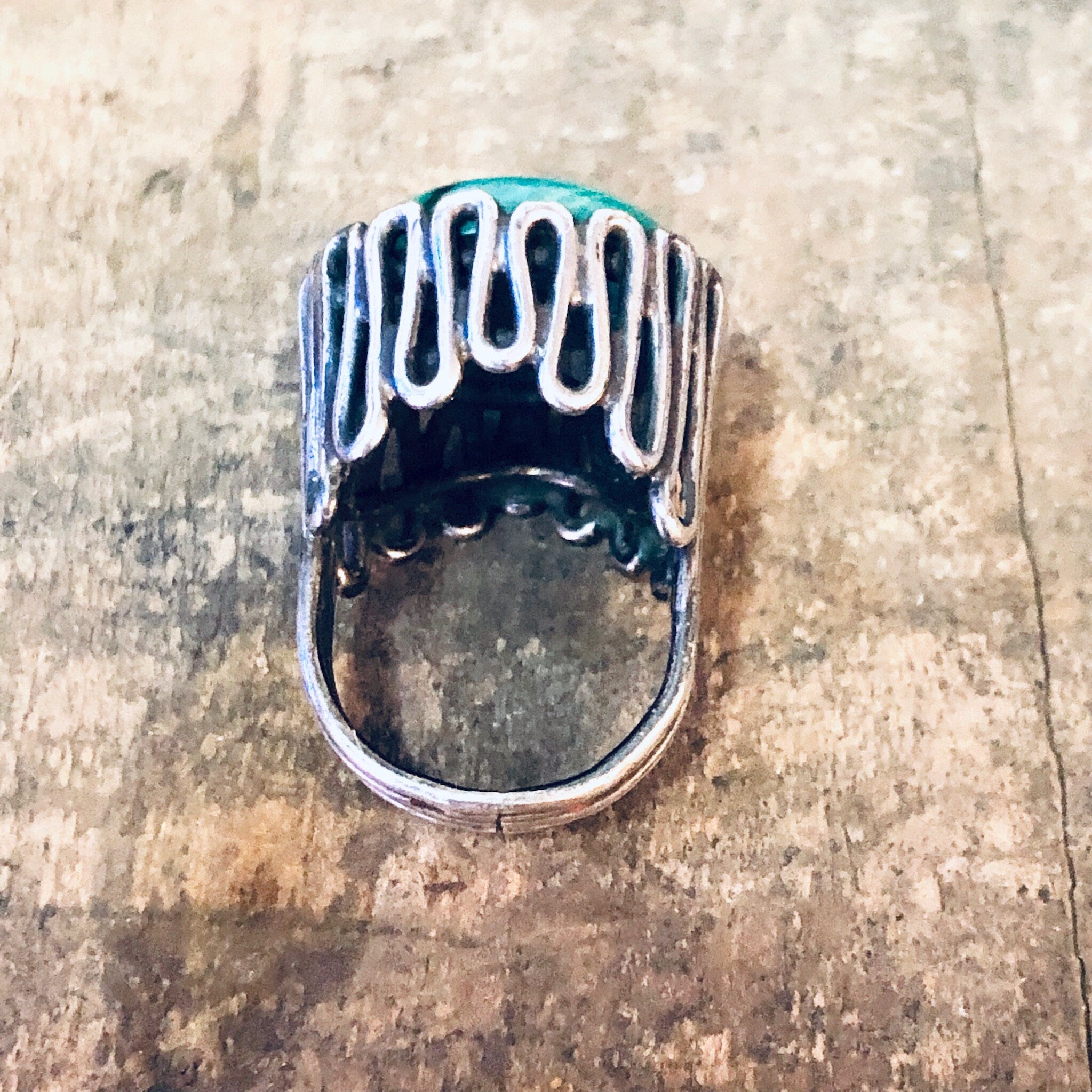 Vintage Ring, Silver Ring, Chrysocolla Ring, Chrysocolla Gemstone, Unique Ring, Statement Jewelry, Blue Stone, Green Stone, Swirl Ring, 925