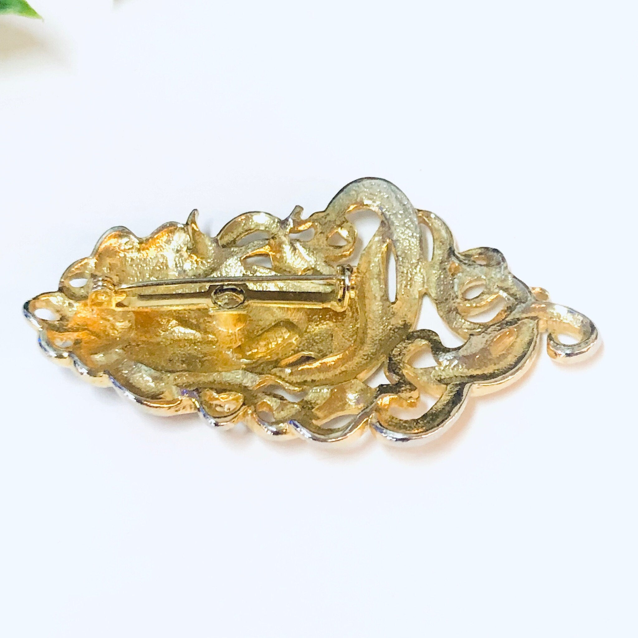 Vintage Brooch, JJ Jonette 1988, JJ 1988 Brooch, Gold Toned Brooch, Lady Brooch, Face Brooch, Art Nouveau Pin, Art Nouveau Brooch, Costume