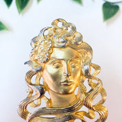 Vintage Brooch, JJ Jonette 1988, JJ 1988 Brooch, Gold Toned Brooch, Lady Brooch, Face Brooch, Art Nouveau Pin, Art Nouveau Brooch, Costume