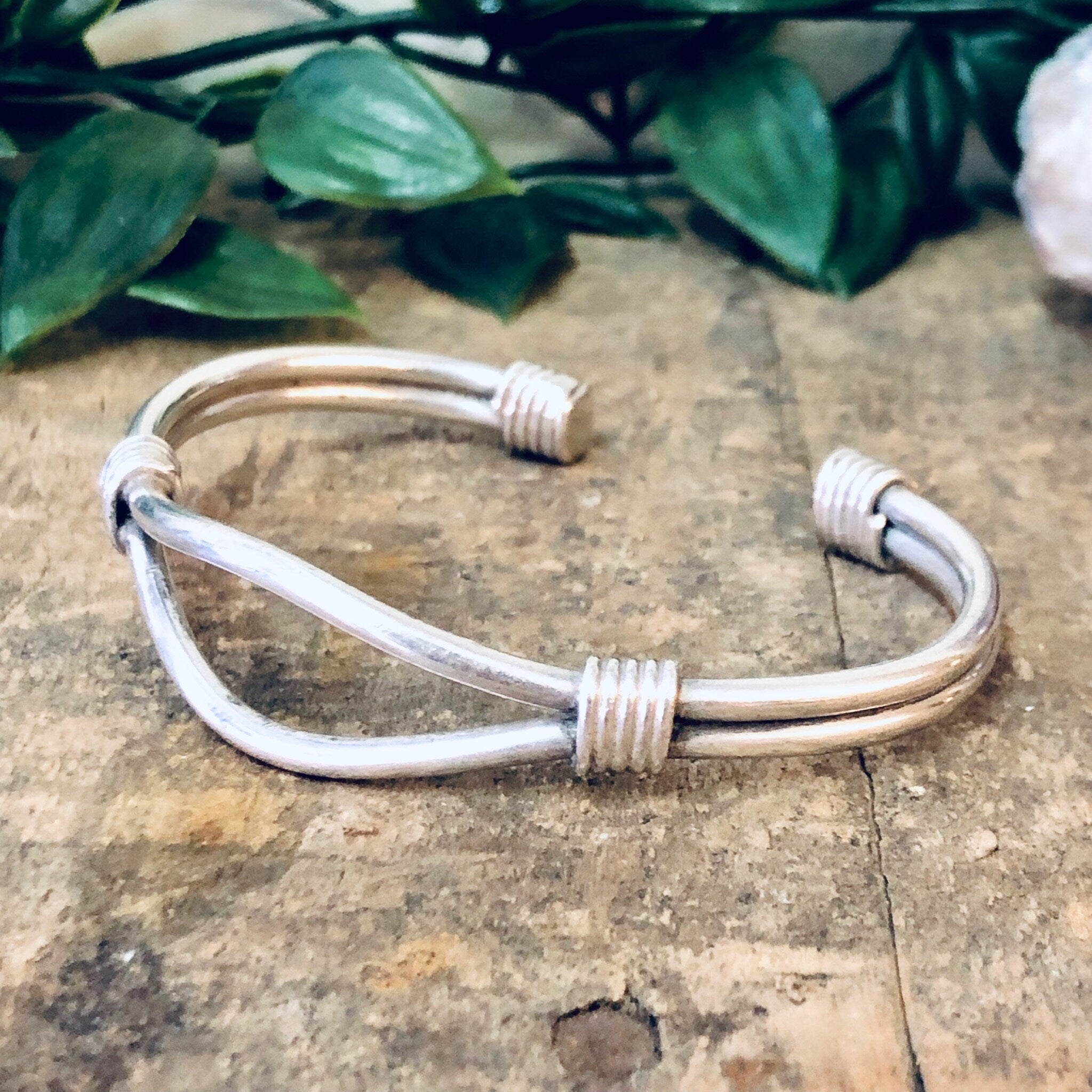 Vintage Bracelet, Silver Bracelet, Cuff Bracelet, Vintage Jewelry, Unique Bracelet, Cut Out Bracelet, Small Cuff, Wrapped Silver, 925 Cuff