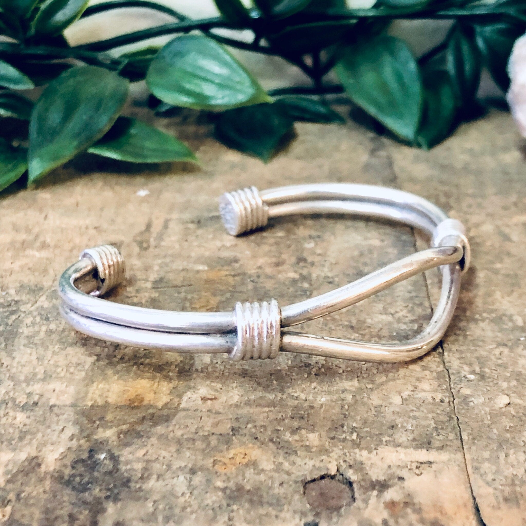 Vintage Bracelet, Silver Bracelet, Cuff Bracelet, Vintage Jewelry, Unique Bracelet, Cut Out Bracelet, Small Cuff, Wrapped Silver, 925 Cuff