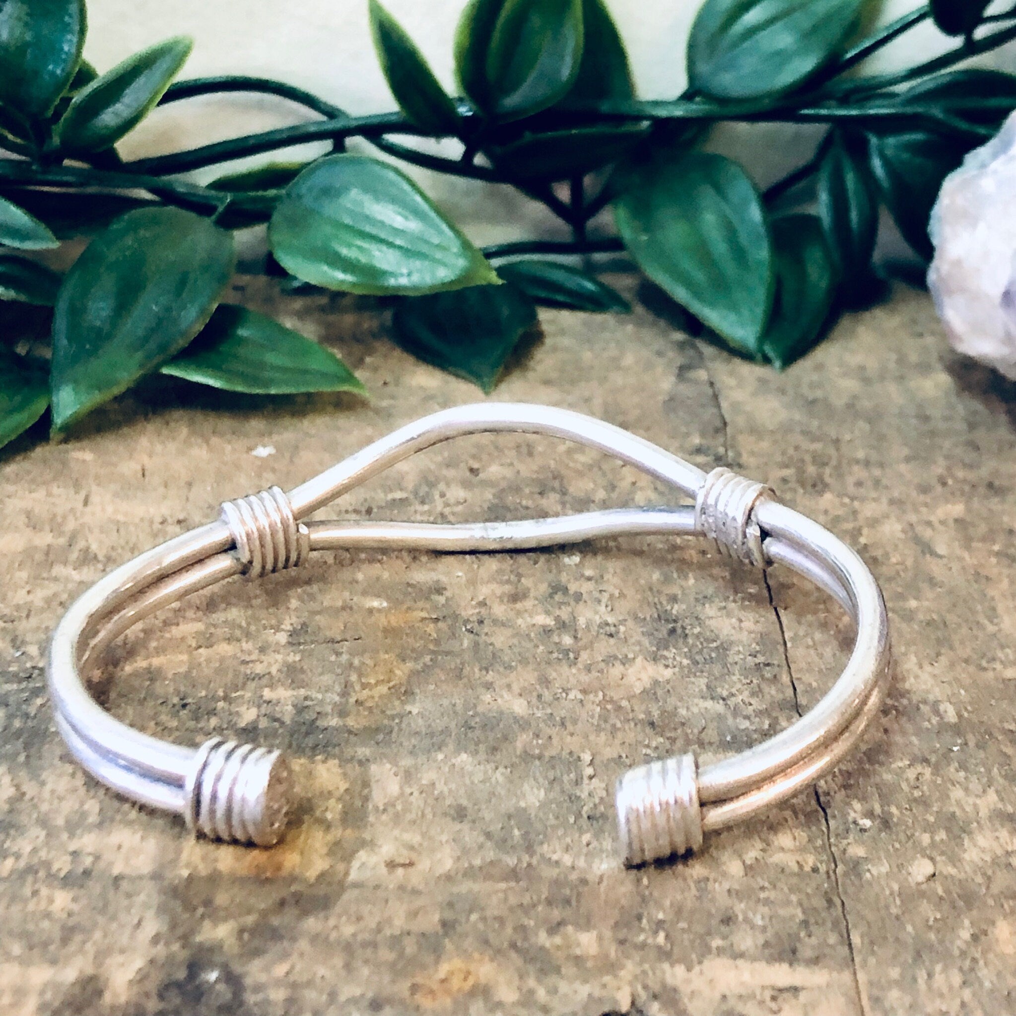 Vintage Bracelet, Silver Bracelet, Cuff Bracelet, Vintage Jewelry, Unique Bracelet, Cut Out Bracelet, Small Cuff, Wrapped Silver, 925 Cuff