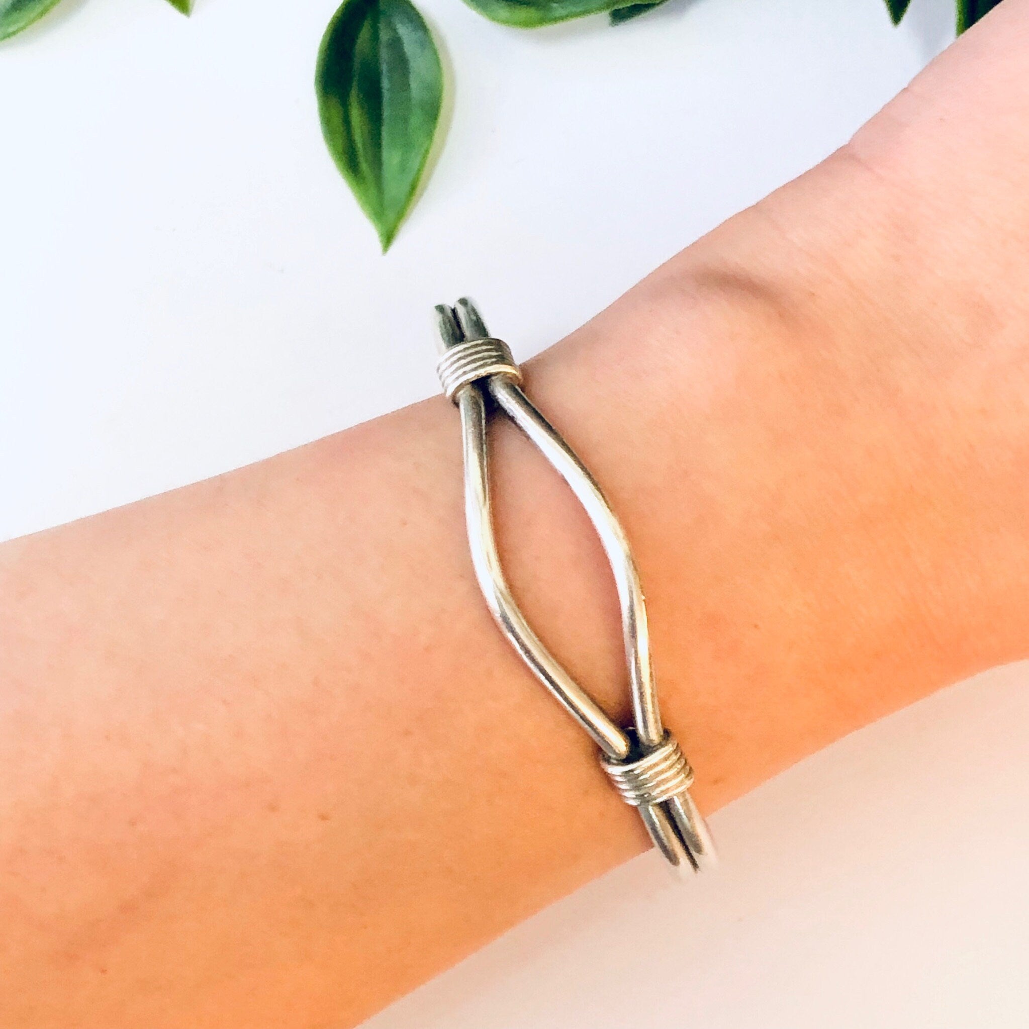 Vintage Bracelet, Silver Bracelet, Cuff Bracelet, Vintage Jewelry, Unique Bracelet, Cut Out Bracelet, Small Cuff, Wrapped Silver, 925 Cuff