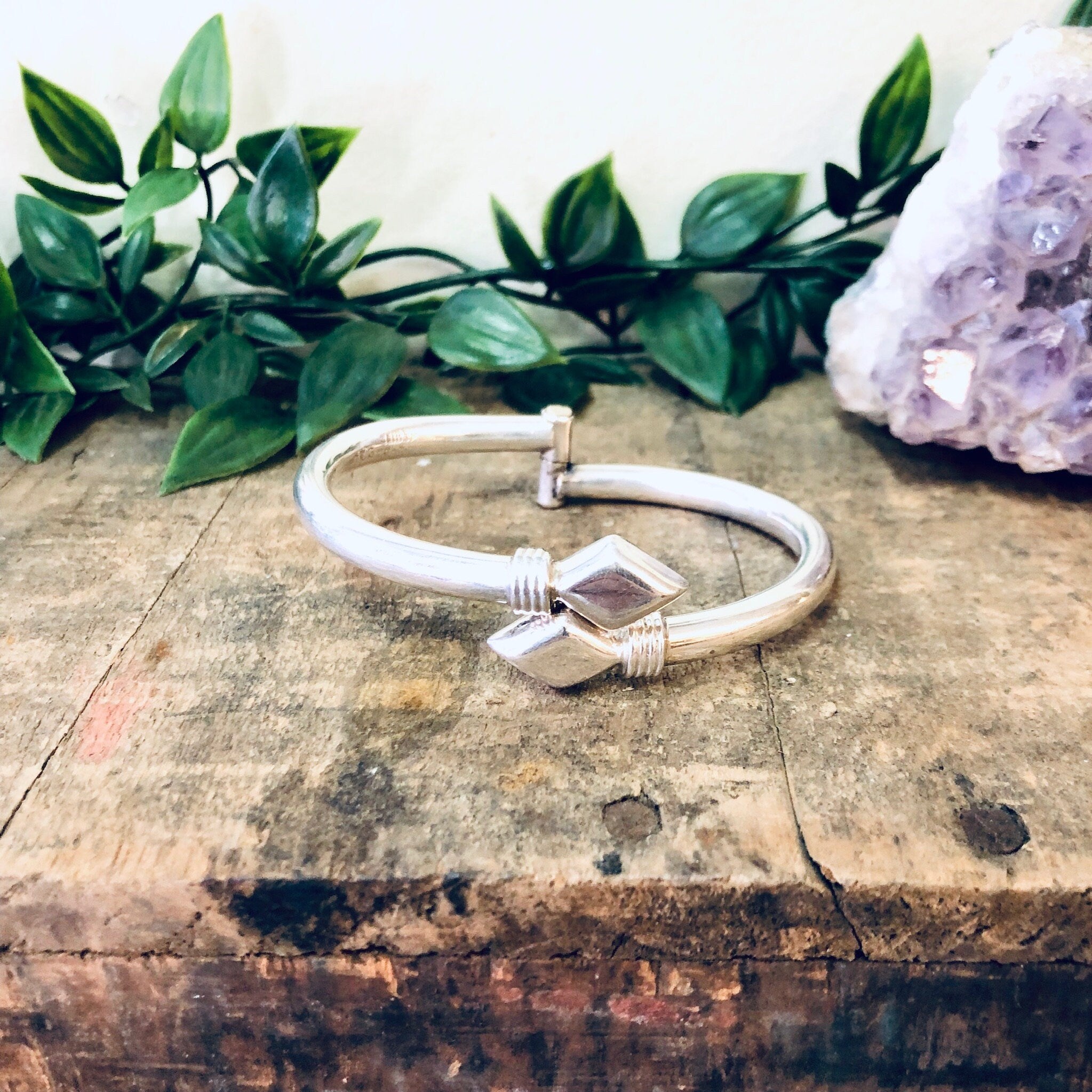 Vintage Bracelet, Silver Bracelet, Vintage Bangle, Bangle Bracelet, Diamond Pattern, Diamond Shape, Unique Jewelry, Hinged Bracelet, 925