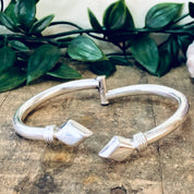 Vintage Bracelet, Silver Bracelet, Vintage Bangle, Bangle Bracelet, Diamond Pattern, Diamond Shape, Unique Jewelry, Hinged Bracelet, 925