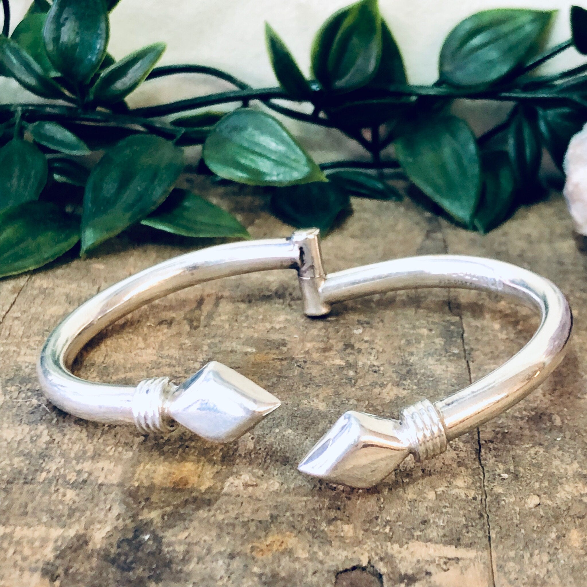 Vintage Bracelet, Silver Bracelet, Vintage Bangle, Bangle Bracelet, Diamond Pattern, Diamond Shape, Unique Jewelry, Hinged Bracelet, 925
