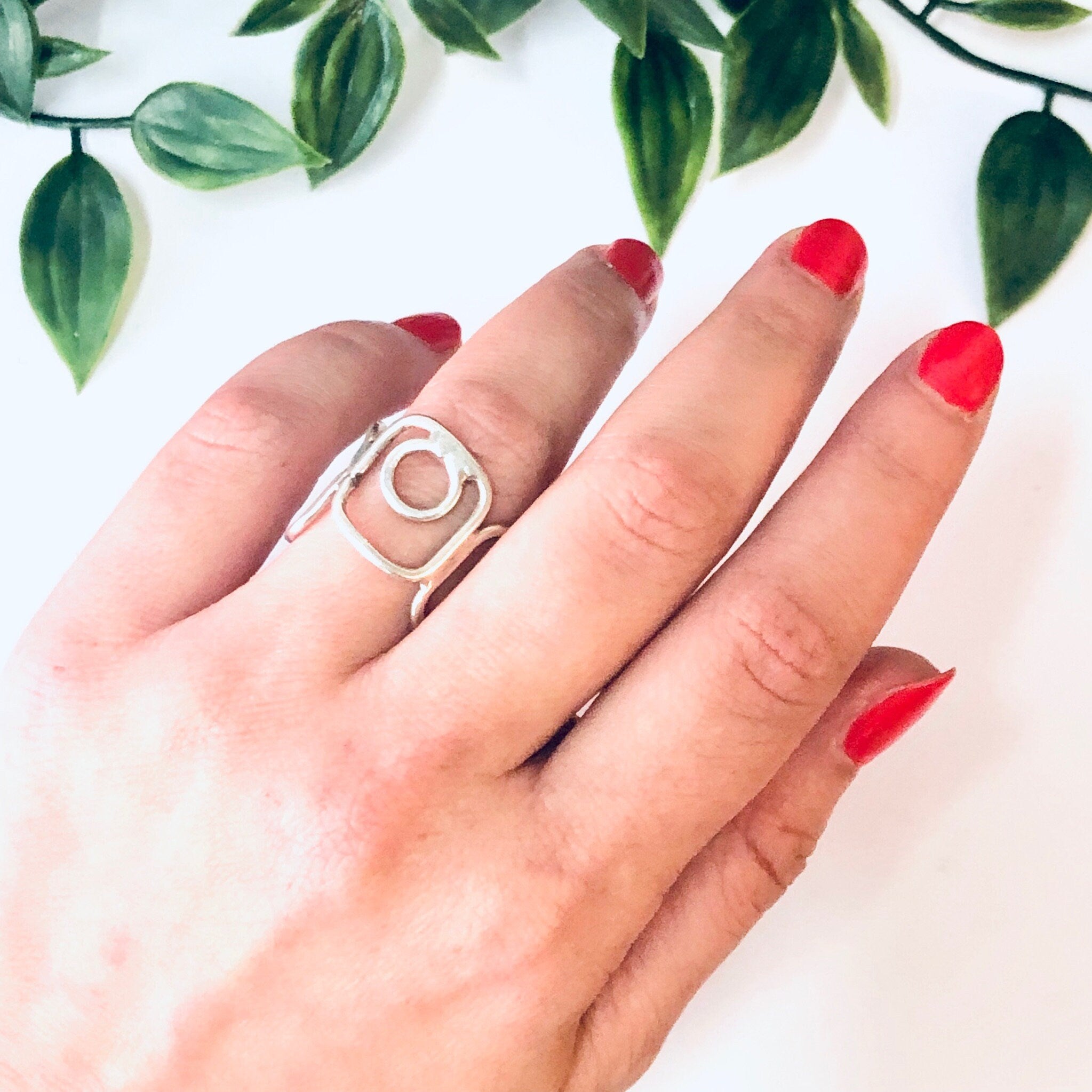 Vintage Ring, Silver Ring, Cut Out Ring, Unique Jewelry, Vintage Jewelry, Statement Jewelry, Thumb Ring, Large Ring, 925 Ring, Gift Idea