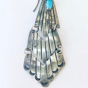 Vintage Earrings, Silver Earrings, Turquoise Earrings, Dangle Earrings, Drop Earrings, Silver and Blue, Vintage Jewelry, 925 Earrings, Blue