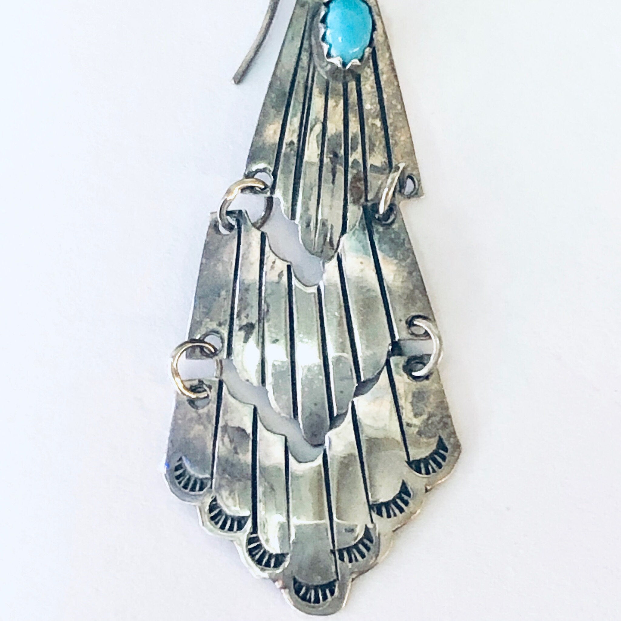 Vintage Earrings, Silver Earrings, Turquoise Earrings, Dangle Earrings, Drop Earrings, Silver and Blue, Vintage Jewelry, 925 Earrings, Blue