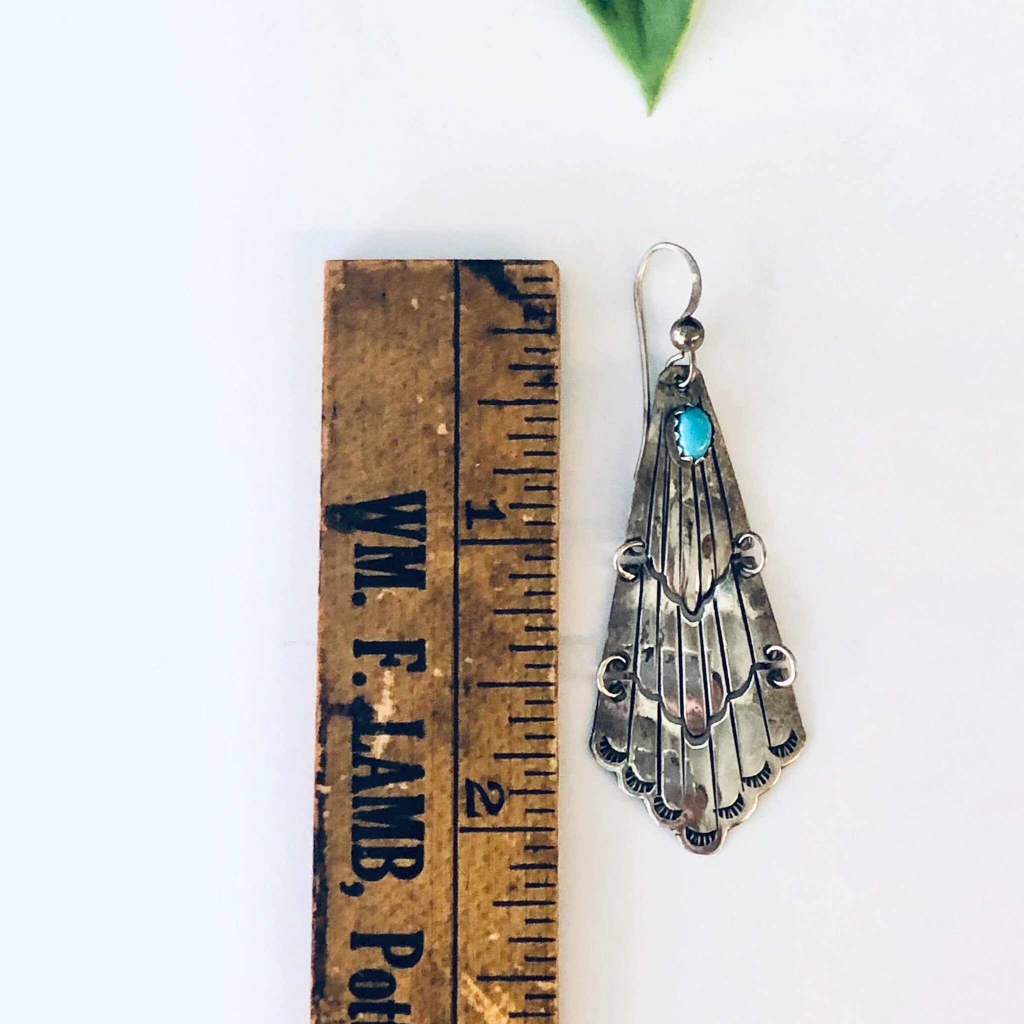 Vintage Earrings, Silver Earrings, Turquoise Earrings, Dangle Earrings, Drop Earrings, Silver and Blue, Vintage Jewelry, 925 Earrings, Blue