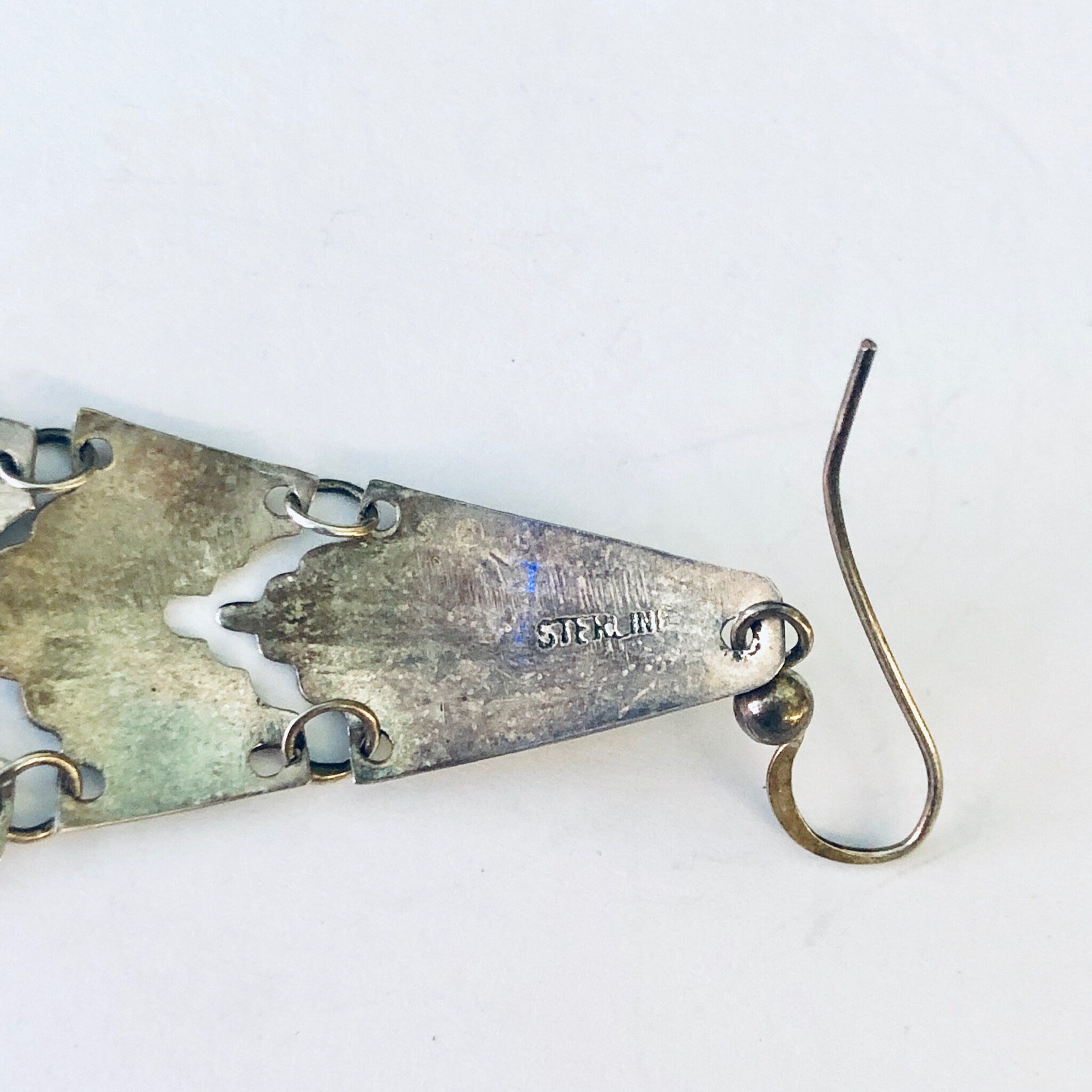 Vintage Earrings, Silver Earrings, Turquoise Earrings, Dangle Earrings, Drop Earrings, Silver and Blue, Vintage Jewelry, 925 Earrings, Blue