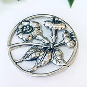 1940s Danecraft Sterling Silver Trumpet Lily Morning Glory Brooch Pin, Danecraft Jewelry, Silver Jewelry, Statement Jewelry, Flower Pin, 925