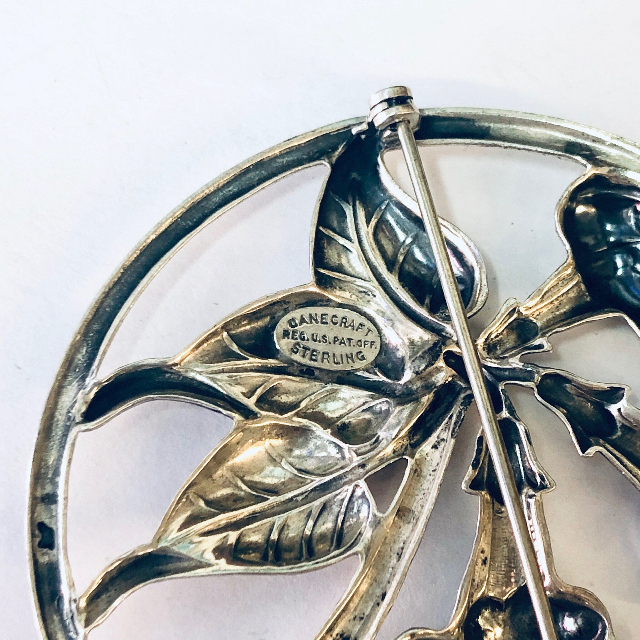 1940s Danecraft Sterling Silver Trumpet Lily Morning Glory Brooch Pin, Danecraft Jewelry, Silver Jewelry, Statement Jewelry, Flower Pin, 925