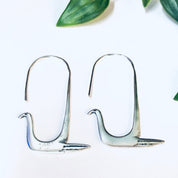 Vintage Earrings, Silver Earrings, Bird Earrings, Dangle Earrings, Unique Jewelry, Vintage Jewelry, Threaded Earrings, Pierced Ears, 925