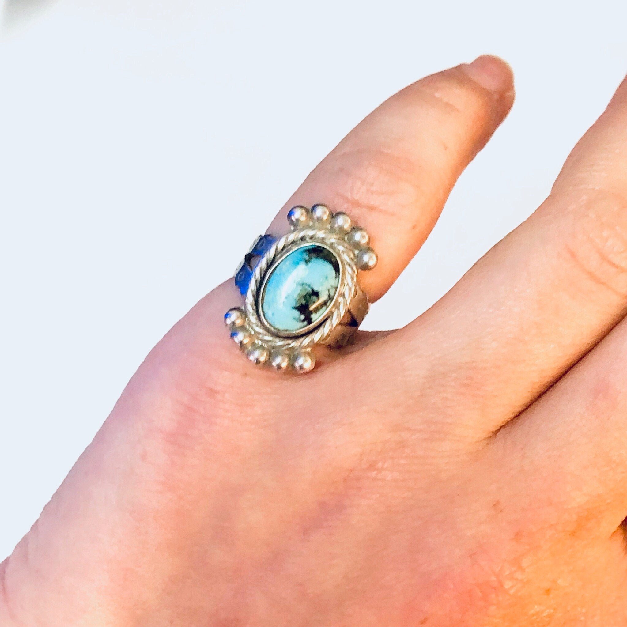 Vintage Ring, Silver Ring, Turquoise Jewelry, Unique Jewelry, Blue Jewelry, Blue and Silver, Statement Jewelry, Vintage Jewelry, 925 Ring