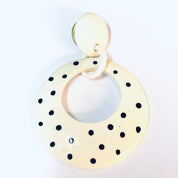 Vintage Earrings, Polka Dot Earrings, Polka Dot Jewelry, White Earrings, Black Polka Dots, Costume Jewelry, Unique Earrings, Pierced Ears