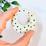 Vintage Earrings, Polka Dot Earrings, Polka Dot Jewelry, White Earrings, Black Polka Dots, Costume Jewelry, Unique Earrings, Pierced Ears