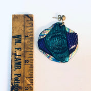 Vintage Earrings, Unique Jewelry, Costume Jewelry, Pieced Ears, Vintage Jewelry, Oil Slick Earrings, Oil Slick Design, Peacock Earrings,