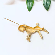 Vintage Brooch, Gold Toned Brooch, Vintage Pin, Poodle Brooch, Poodle Jewelry, Gemstone Poodle, Dog Jewelry, Dog Lover, Unique Pin, Vintage