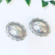 Vintage Earrings, Silver Earrings, Concho Earrings, Unique Jewelry, Clip On Earrings, Large Earrings, Taxco Jewelry, Taxco Earrings, 925