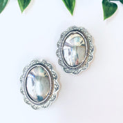 Vintage Earrings, Silver Earrings, Concho Earrings, Unique Jewelry, Clip On Earrings, Large Earrings, Taxco Jewelry, Taxco Earrings, 925