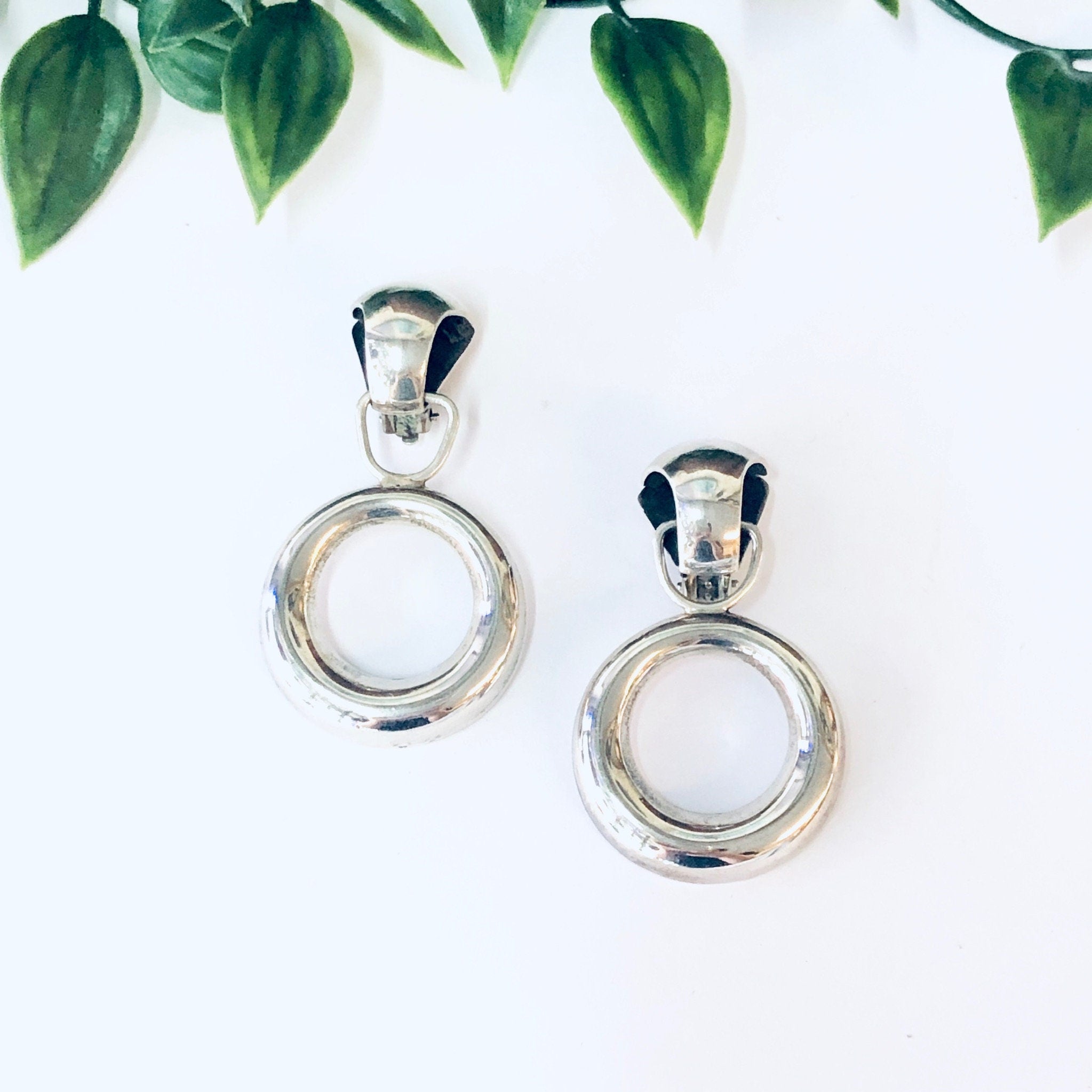 Vintage Earrings, Silver Earrings, Clip On Earrings, Unique Jewelry, Geometric Earrings, Minimalist Style, Funky Jewelry, 925 Earrings