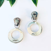 Vintage Earrings, Silver Earrings, Clip On Earrings, Unique Jewelry, Geometric Earrings, Minimalist Style, Funky Jewelry, 925 Earrings