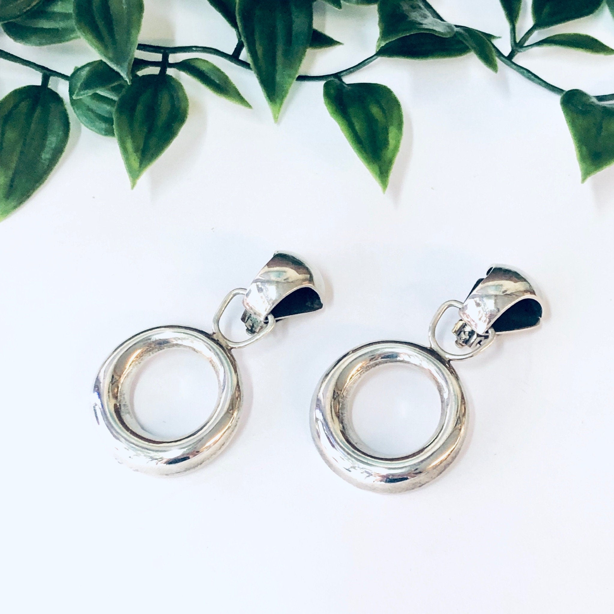 Vintage Earrings, Silver Earrings, Clip On Earrings, Unique Jewelry, Geometric Earrings, Minimalist Style, Funky Jewelry, 925 Earrings