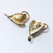 Vintage Brooch, Clip On Earrings, Napier Set, Sterling Silver Napier, Vermeil Napier Pin, Leaf Jewelry, Leaf Brooch, Silver Napier, Vermeil