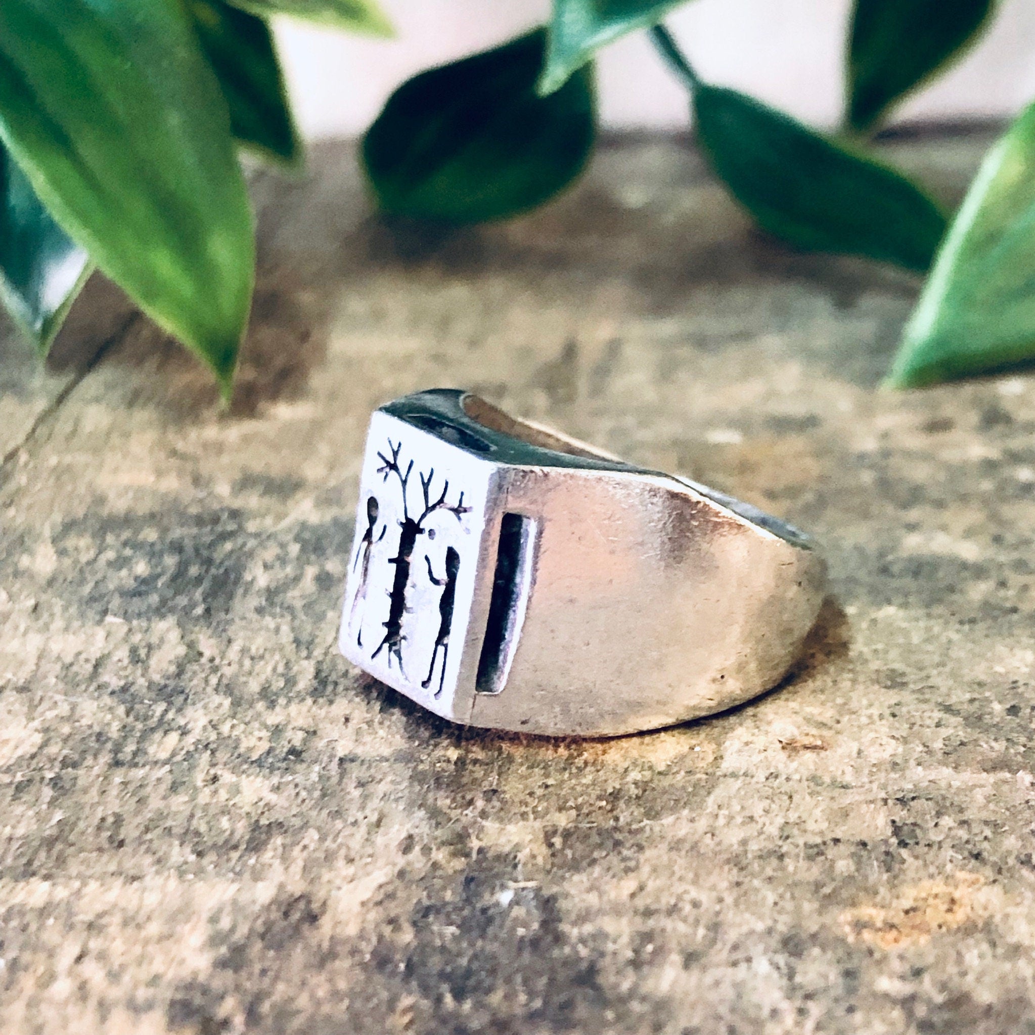 Vintage Ring, Silver Ring, Adam and Eve Ring, Forbidden Fruit, Tree of Life, Religious Jewelry, Unique Jewelry, Vintage Jewelry, 925 Ring
