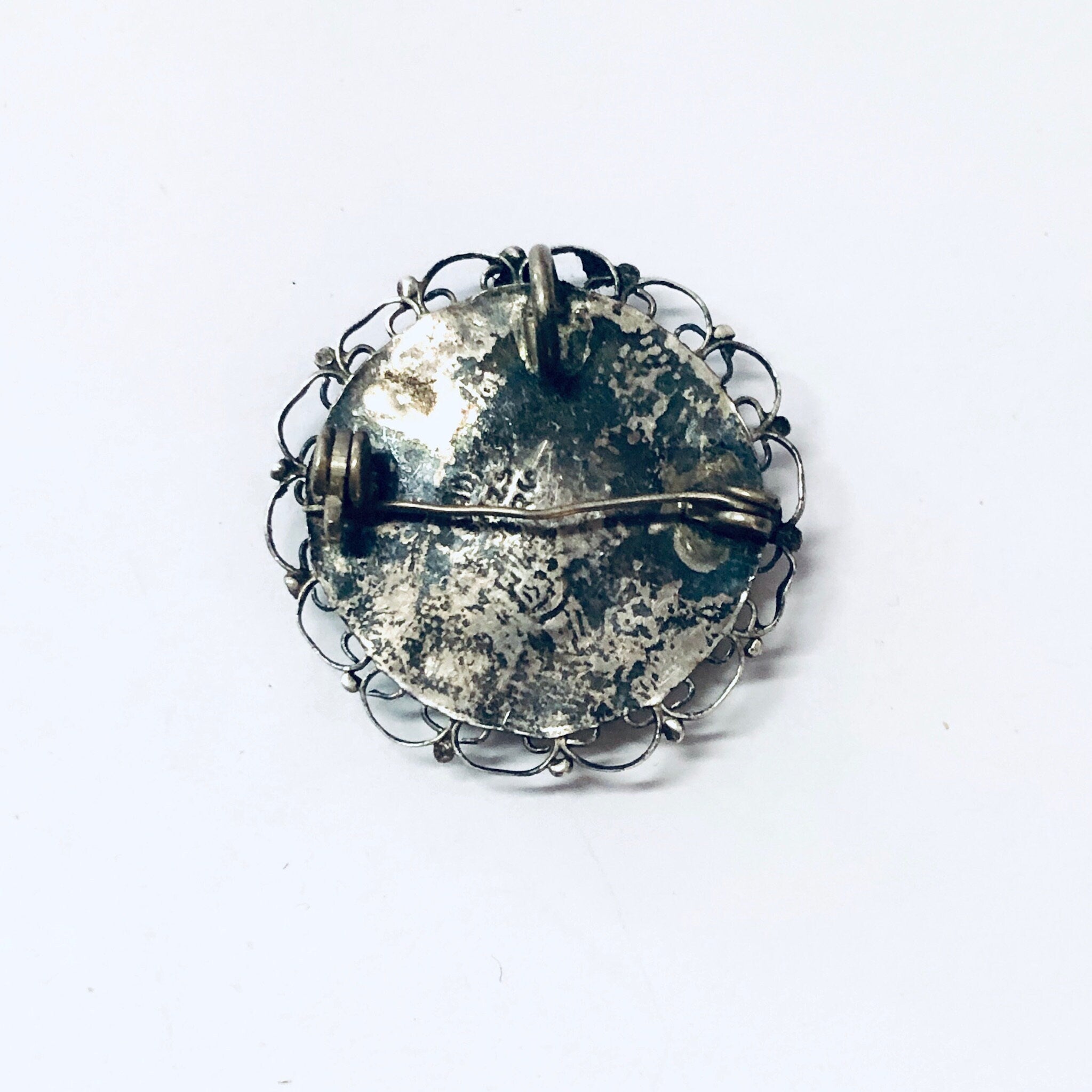 Vintage Brooch, Silver Brooch, Vintage Pendant, Silver Pendant, Pendant Necklace, Round Pendant, Unique Jewelry, Vintage jewelry, 925 brooch