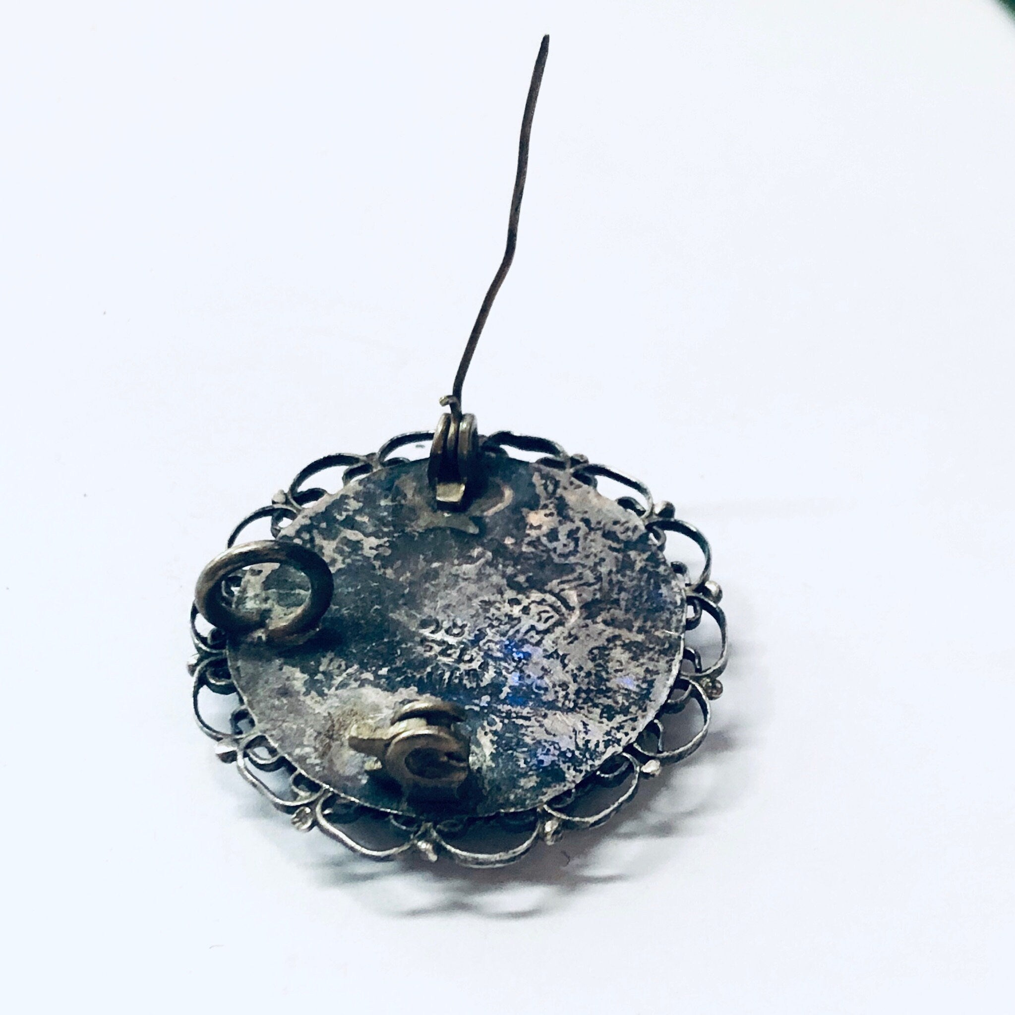 Vintage Brooch, Silver Brooch, Vintage Pendant, Silver Pendant, Pendant Necklace, Round Pendant, Unique Jewelry, Vintage jewelry, 925 brooch