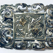 Vintage Brooch, Silver Brooch, Unique Brooch, Vintage Pin, Vintage Jewelry, Filagree Jewelry, Gold Accent, Gold Detail, Leaf Design, 925 Pin