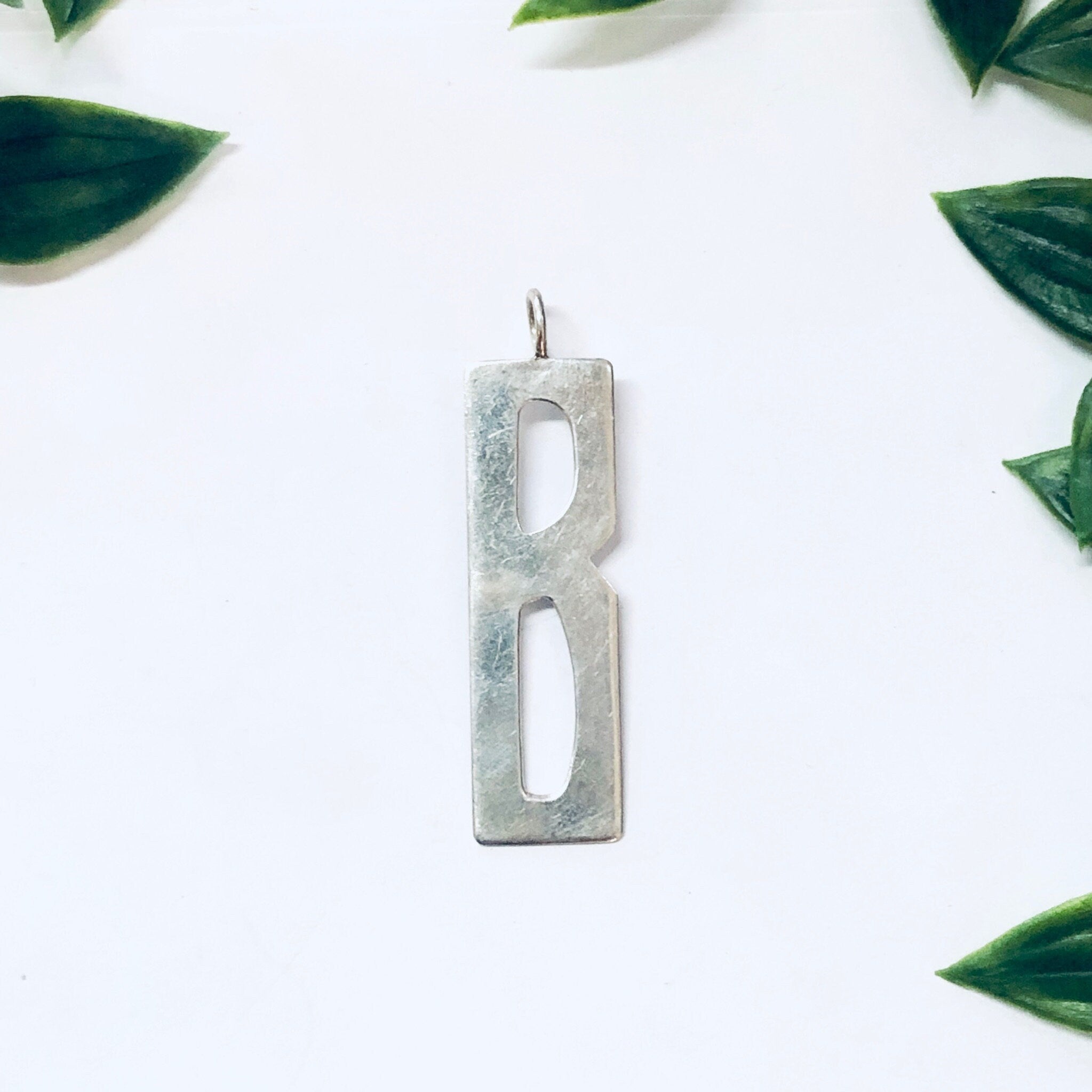 Vintage Pendant, Initial Pendant, Leonore Doskow, B Pendant, Necklace Pendant, Vintage Jewelry, Silver Pendant, 925 Pendant, B Name, Silver