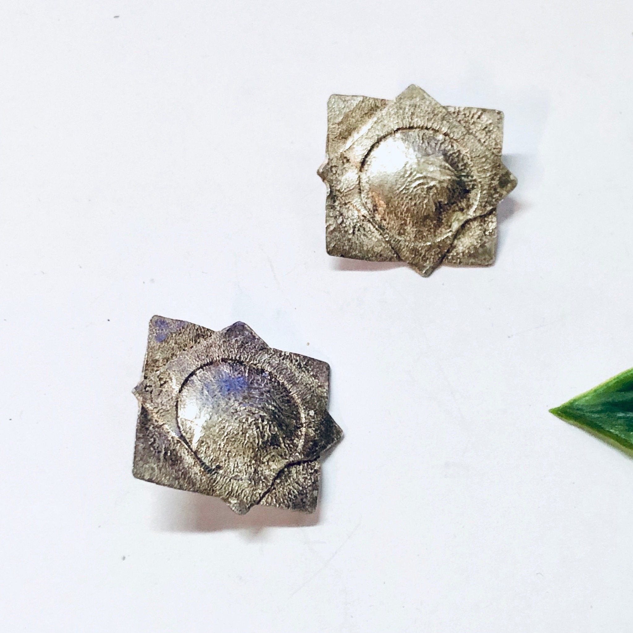 Silver Earrings, Vintage Earrings, Geometric Jewelry, Polansky Earrings, Statement Jewelry, Vintage Jewelry, Textured Silver, 925 Earrings