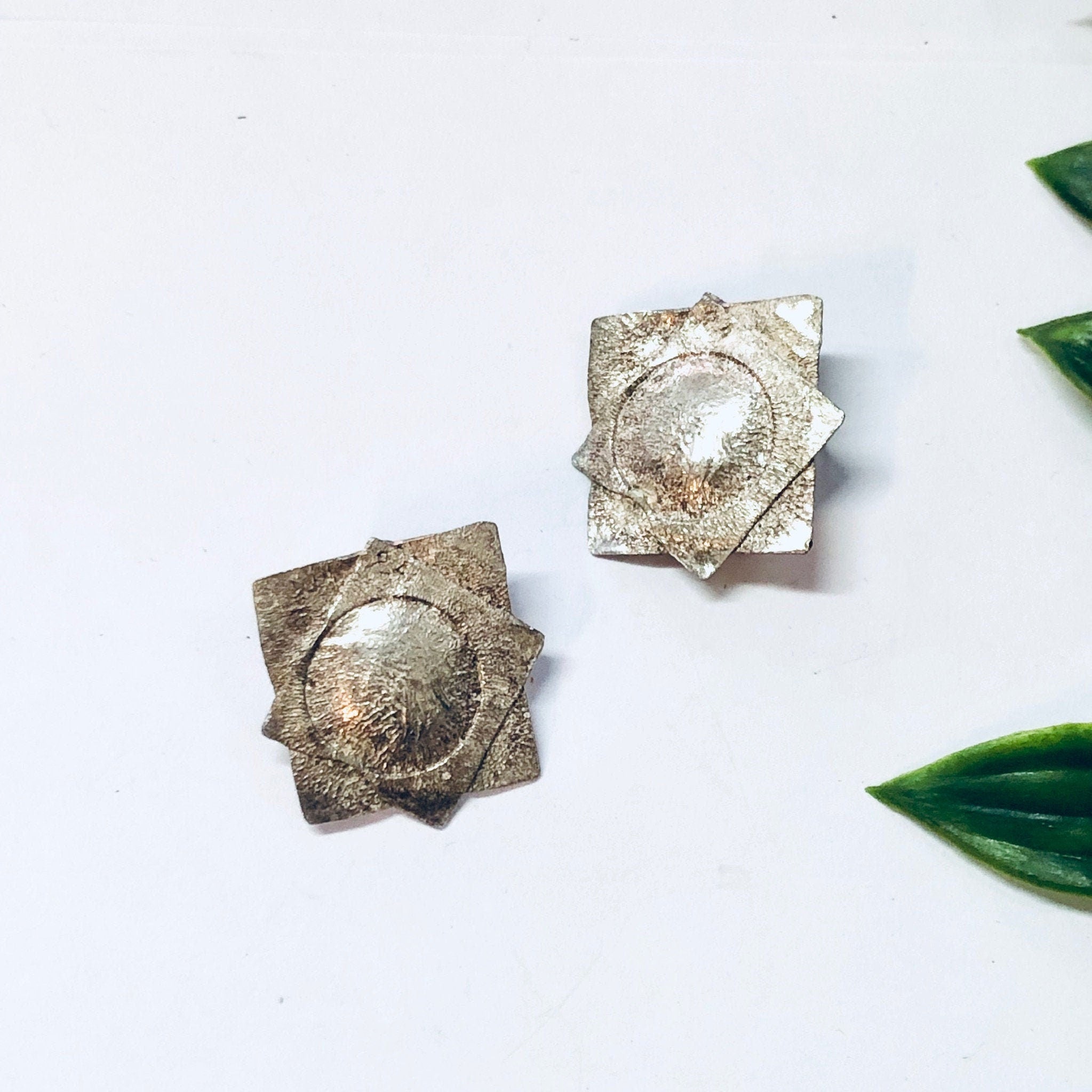 Silver Earrings, Vintage Earrings, Geometric Jewelry, Polansky Earrings, Statement Jewelry, Vintage Jewelry, Textured Silver, 925 Earrings