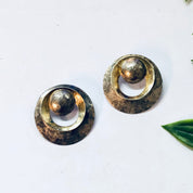 Vintage Earrings, Silver Earrings, Round Earrings, Statement Jewelry, Vintage Jewelry, Pierced Ears, Unique Jewelry, Circle Earrings, 925