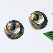 Vintage Earrings, Silver Earrings, Round Earrings, Statement Jewelry, Vintage Jewelry, Pierced Ears, Unique Jewelry, Circle Earrings, 925