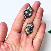 Vintage Earrings, Silver Earrings, Lisner Earrings, Lisner Jewelry, Screw Back Earrings, Unique Earrings, Vintage Jewelry, Funky Earrings