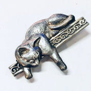 Vintage Brooch, Silver Brooch, Cat Brooch, Cat Pin, Cat Jewelry, Kitty Cat Pin, Cat Lover Gift, Vintage Jewelry, Animal Jewelry, Animal Pin
