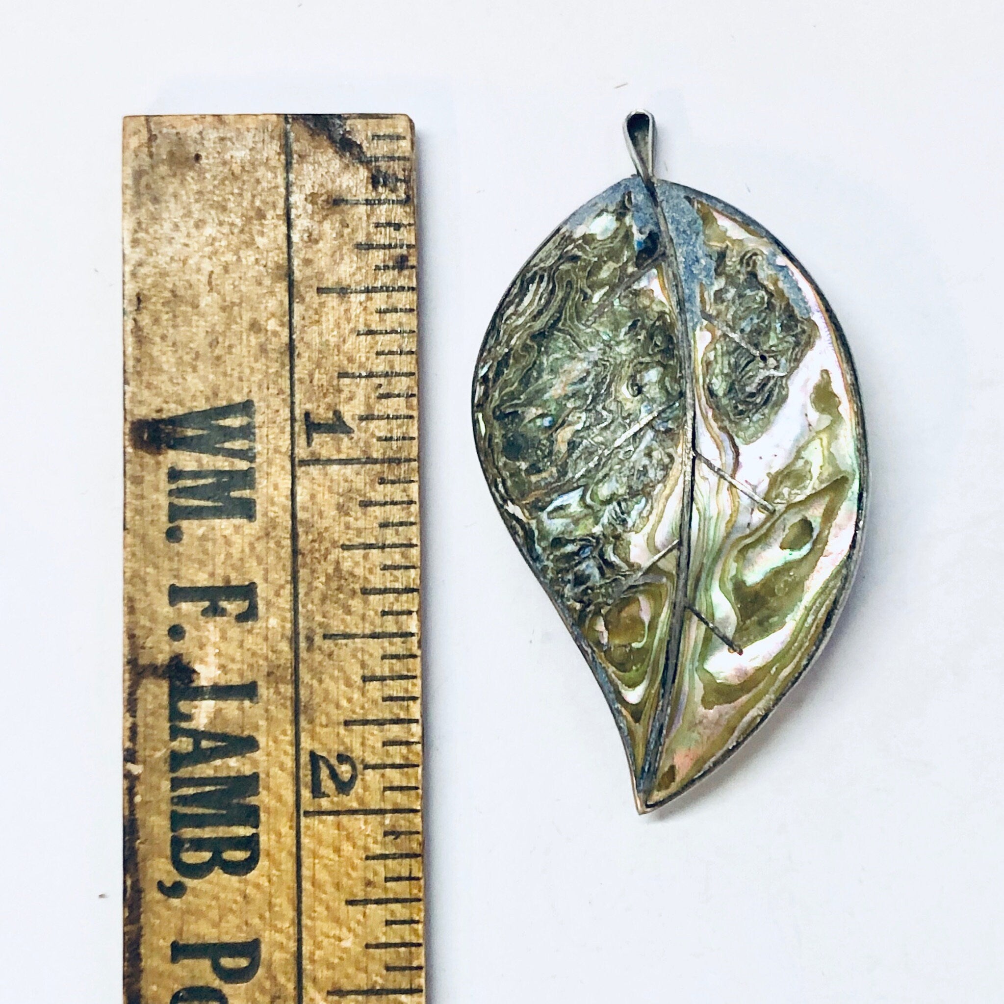 Vintage Brooch, Abalone Brooch, Leave Brooch, Vintage Pin, Silver Brooch, Silver Pin, Leaf Jewelry, Unique Pin, Shell Pin, 925 Brooch, Pin
