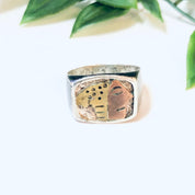 Vintage Ring, Silver Ring, Face Ring, Copper Face, Brass Ring, Statement Jewelry, Unique Ring, Face Jewelry, Vintage Jewelry, Statement Ring
