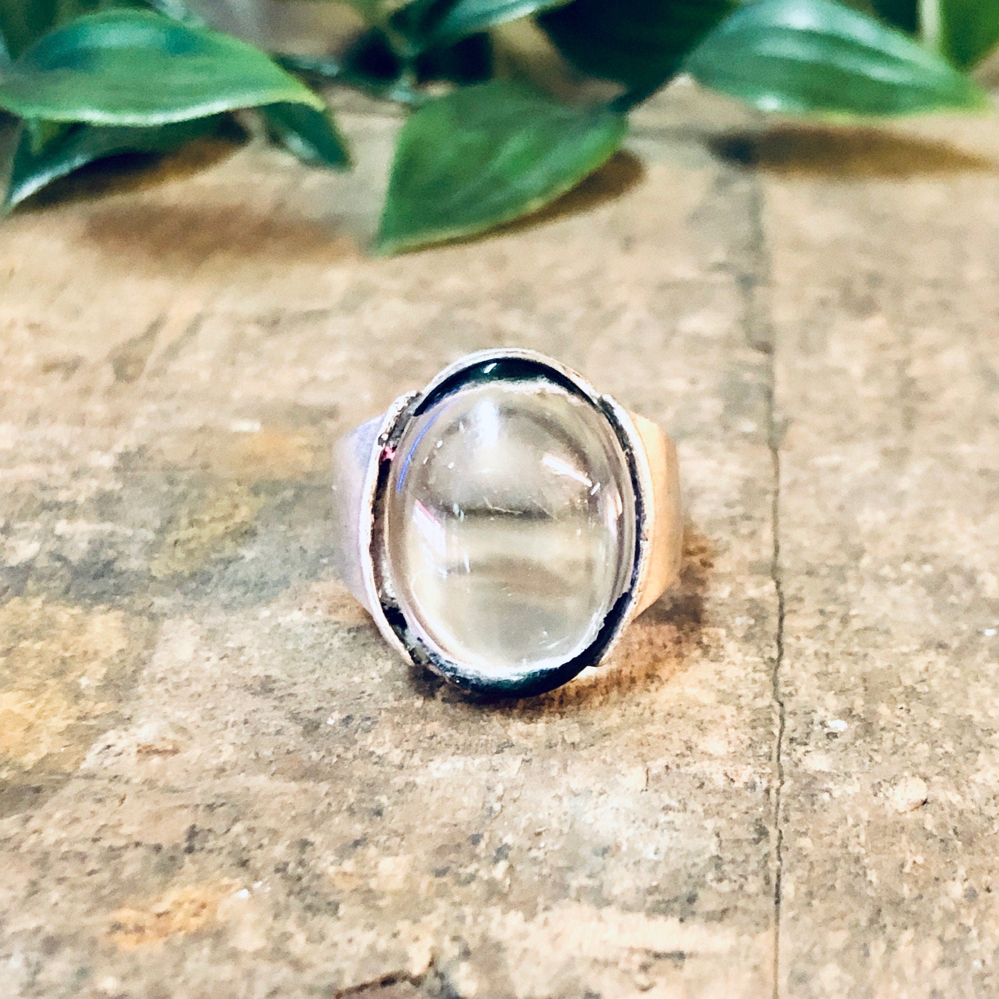 Vintage Ring, Silver Ring, Clear Stone, Vintage Jewelry, Unique Ring, Simple Ring, Everyday Jewelry, Unique Jewelry, 925 Ring, Ring for Mom