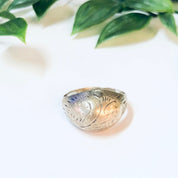 Vintage Ring, Silver Ring, Dome Ring, Etching Ring, Vintage Jewelry, Etched Design, Unique Jewelry, Everyday Jewelry, Etched Silver Ring,