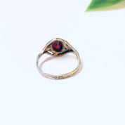 Vintage Ring, Silver Ring, Red Gemstone, Red and Silver, Vintage Jewelry, Unique Jewelry, Leaf Ring, Leaf Jewelry, Statement Ring, 925 Ring