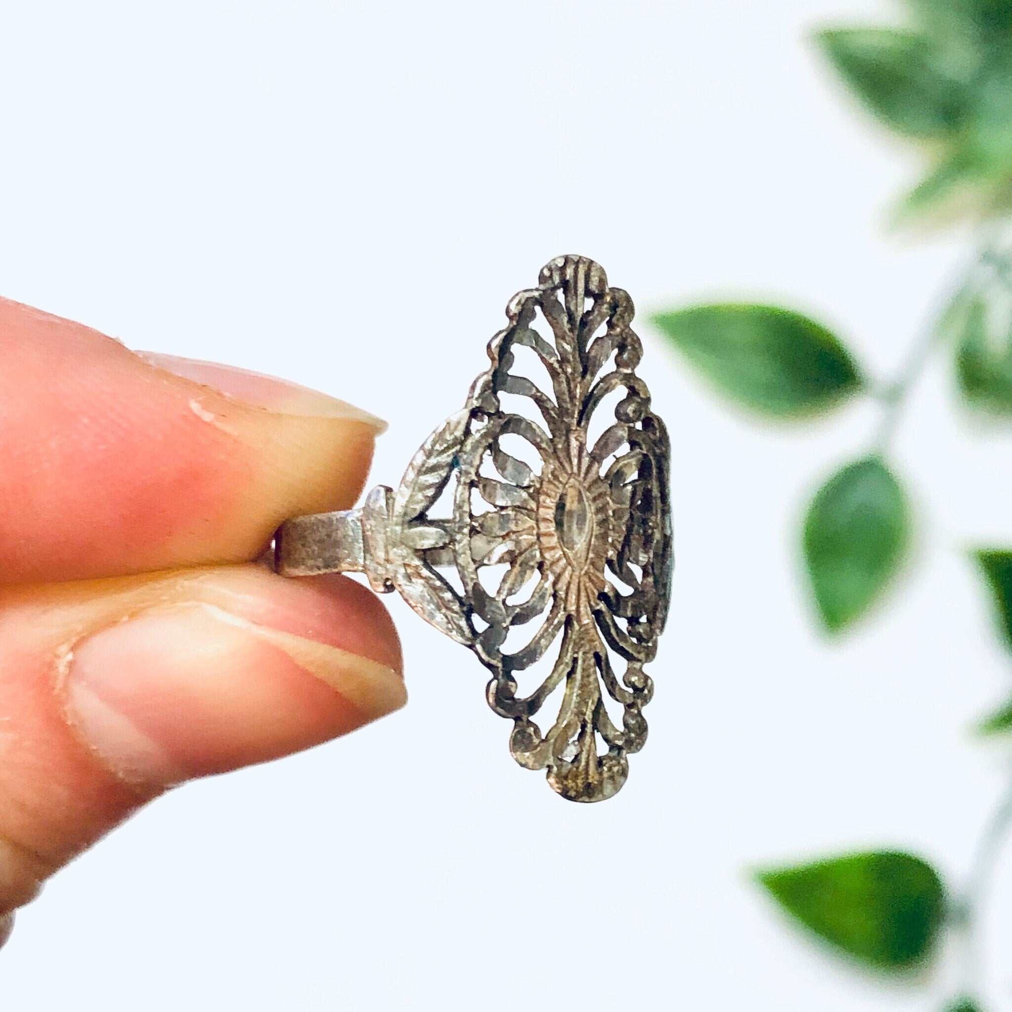 Vintage Ring, Silver Ring, Unique Jewelry, Vintage Jewelry, Cut Out Ring, Etched Silver Ring, Unique Ring, Antique Ring, 925 Ring,