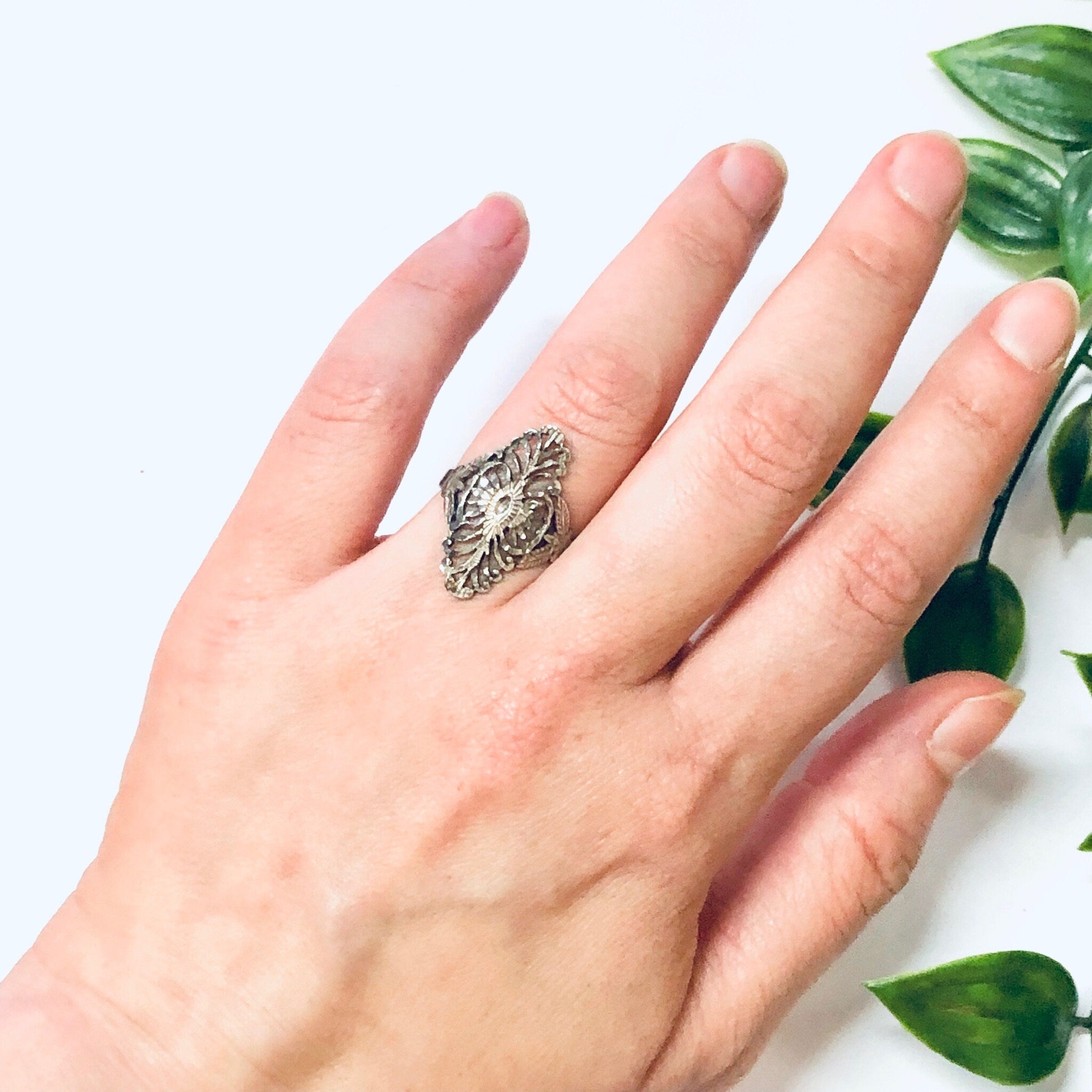Vintage Ring, Silver Ring, Unique Jewelry, Vintage Jewelry, Cut Out Ring, Etched Silver Ring, Unique Ring, Antique Ring, 925 Ring,
